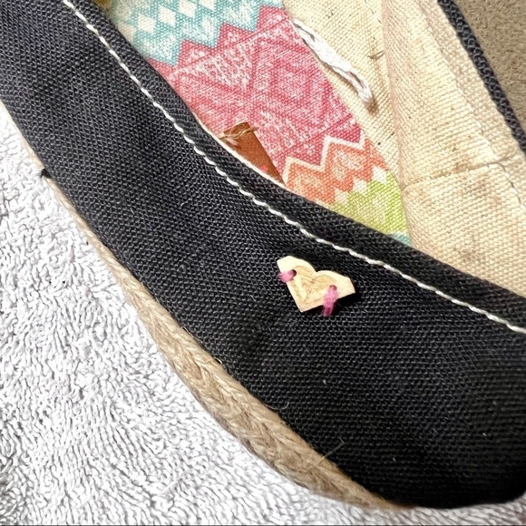 ROXY Redondo Jute espadrilles Slip On Shoes charcoal canvas womens size 7 - Picture 10 of 11